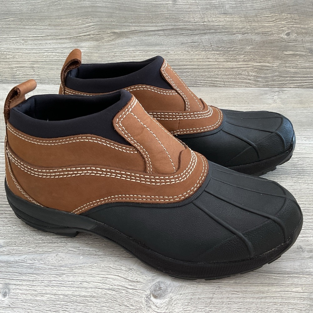 LL Bean Storm Chaser Rain Winter Boot Men's 9M Waterproof Slip On Brown Leather